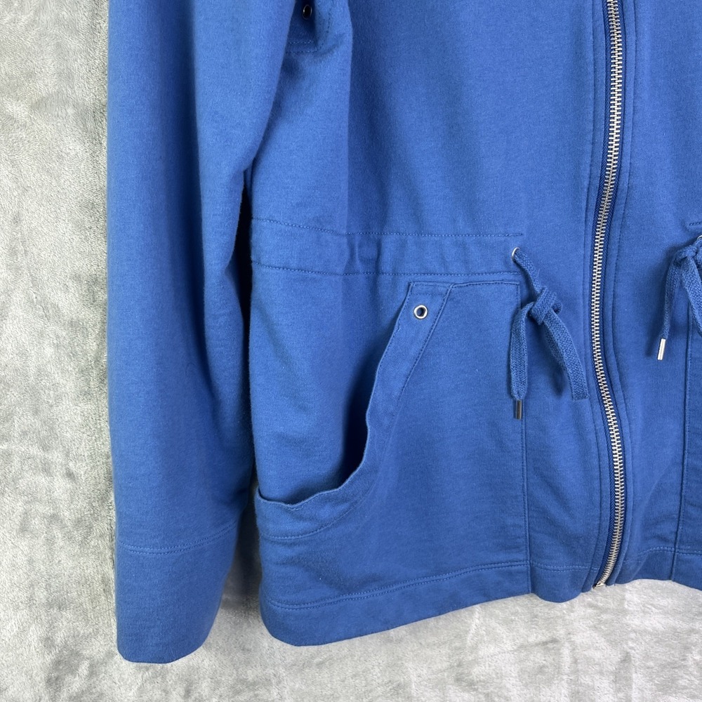 Jones New York Sport Blue Zip Up Pockets Tie Waist Hoodie Womens Zebra Size‎ XL - Picture 3 of 6